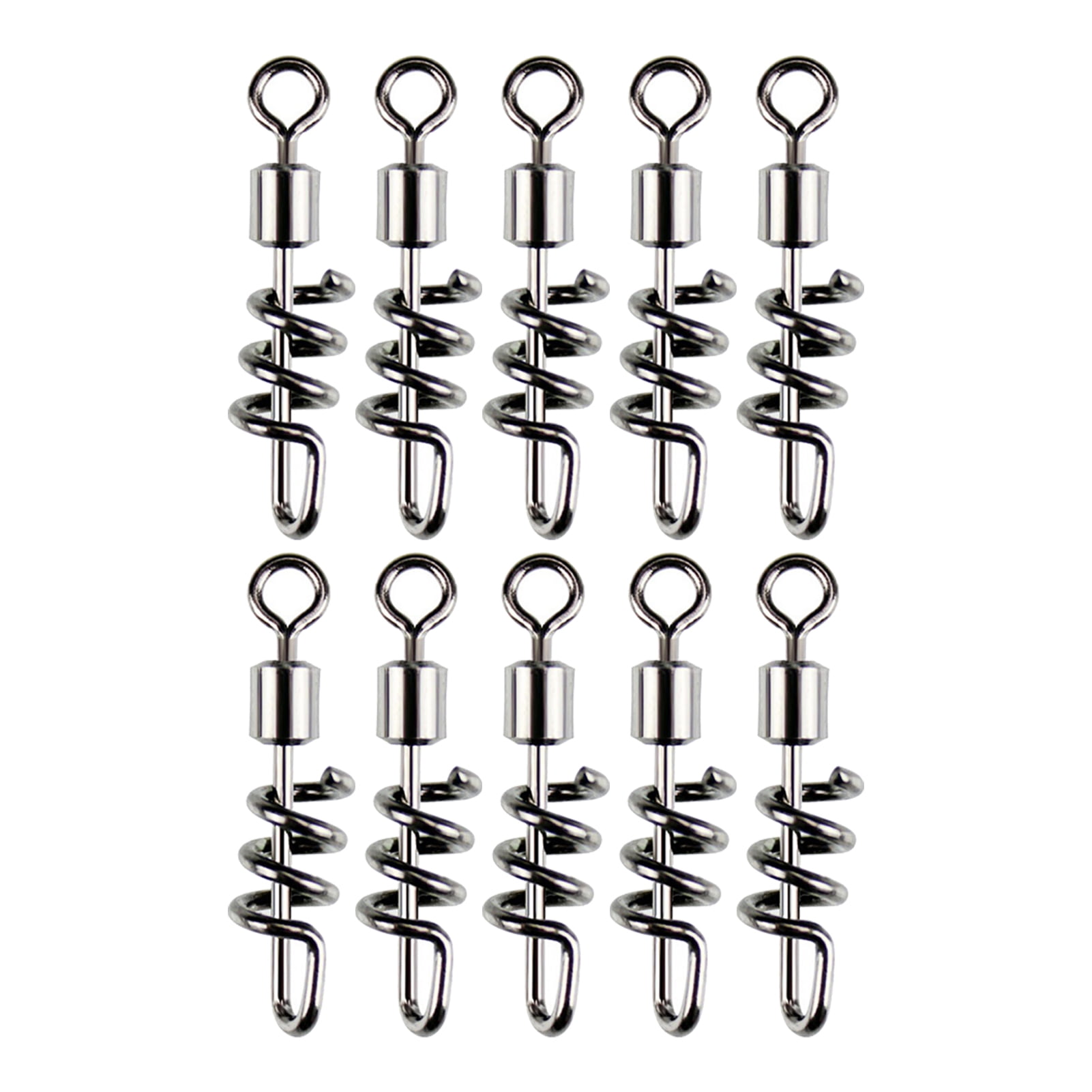 20pcs Fishing Screw Rolling Swivel Swirl Fishing Connector Tackle Accessories 