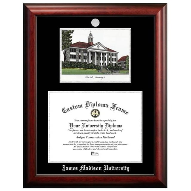 Campus Images VA994LSED-1612 16 x 12 in. James Madison University Silver Embossed Diploma Frame