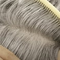 thumbnail image 3 of gray toupee for men Soft Thin Skin Men's Toupee Human Hair silver white hair piece for men100% European Virgin Hair Replacement hair System mens grey hair piece 8 x 10 Inches (0.06 mm thickness, 3 of 6