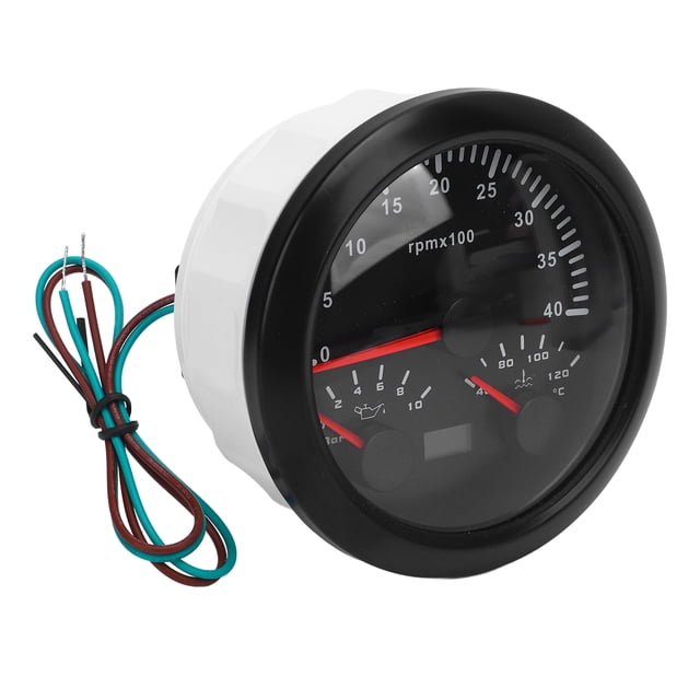 3 in 1 Electrical Tachometer Oil Pressure Gauge Water Temp Meter for RV Yacht Truck
