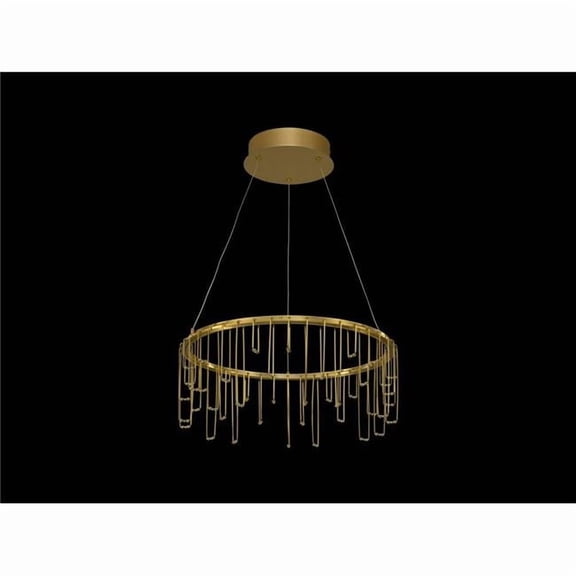 Golden Lighting 5461-18 SSG 18 in. Lucerna LED Chandelier in Stainless Steel Gold