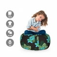 thumbnail image 2 of Tropical Storage Toy Bag Chair, Plumeria Palm and Monstera Leaves, Stuffed Animal Organizer Washable Bag, Small Size, Charcoal Grey Multicolor, by Ambesonne, 2 of 3