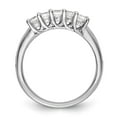 thumbnail image 2 of 14K White Gold Ring Band Wedding Diamond Square 5-Stone , Size 6, 2 of 6