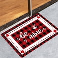 thumbnail image 3 of Cqxid Tapis à Moins de 5 $ Saint-Valentin Tapis de Porte Intérieur et Extérieur Profil Bas Résistant à la Saleté et Lavable Absorbe l'Eau Antidérapant Tapis d'Entrée Imprimé de Lettres à Carreaux 40x60 cm, 3 of 9