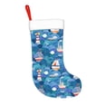 thumbnail image 2 of Salouo Watercolor Ships Print Christmas Stockings,Large Xmas Stocking Set of 1 Holiday and Farmhouse Stocking for Christmas Holiday Party Decoration(17.7*11 Inch), 2 of 7