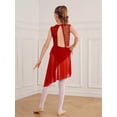 thumbnail image 4 of Jowowha Girls Irregular Dance Dress Shiny Sequins Hollow Back Lyrical Ballet Modern Lyrical Dance Red 14, 4 of 5