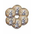 thumbnail image 7 of 15 Inch Round Placemats Set of 6, Vintage Gnomes Non Slip Heat Insulation PP Table Mats, Black White Checkered Retro Art Washable Place Mats for Kitchen Dining Party Table Decor, 7 of 7