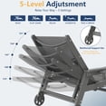 thumbnail image 3 of FOOWIN Textilene Patio Chaise Lounge Chair Set of 2, 5 Positions Adjustable Backrest Outdoor Lounge Chair with Wheels & Cup Holder, Grey, 3 of 10