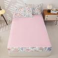 thumbnail image 4 of meiyoeat Watercolor Wildflower Zipper Twin Comforter Sets with Fitted Sheet and 2 Pillowcases for Kids Girls, Pastel Botanical Floral Zipper Bedding Set, Multicolor White, Pink ReversibleG, 4 of 6