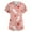 Light pink, variant on Womens Valentines Scrub Tops Plus Size Love Heart Print Holiday Short Sleeve Nurse Uniforms Comfort V-Neck Workout Tops with Pockets Dark Blue M