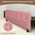 thumbnail image 7 of 4 EVER WINNER Full Size LED Bed Frame with 4 Drawers, Pink Full Bed Frame with LED Light Headboard, Modern Upholstered Bed with Diamond Headboard and Footboard, Pink, 7 of 7