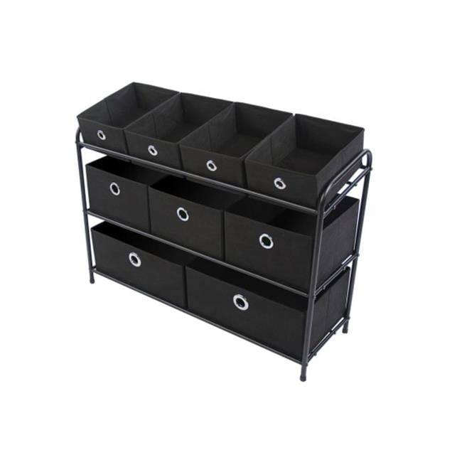 Deluxe Storage Rack with Bins, Black