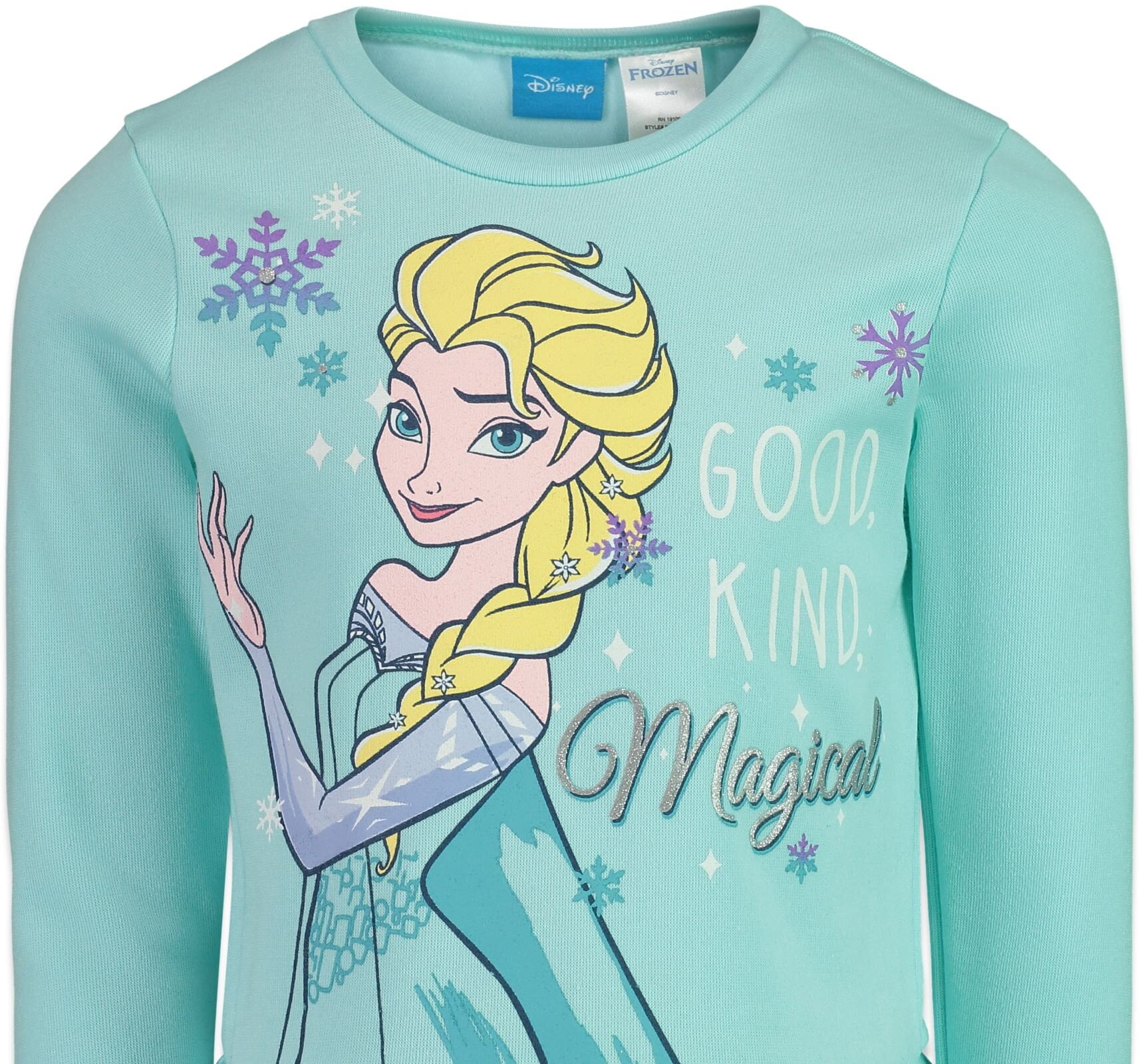 Disney Frozen Elsa Big Girls Long Sleeve Fleece Peplum T-Shirt Leggings Set Blue 10