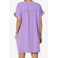 thumbnail image 2 of Robe Mini Babydoll en Gaze de Coton à Manches Courtes Col en V Décontractée pour Femmes, 2 of 7