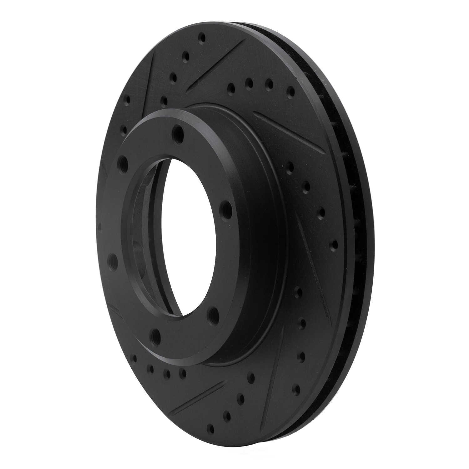 Dynamic Friction Company 633-76110L DFC Brake Rotor - Drilled And Slotted - Black