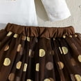 thumbnail image 7 of FAOWME Big Girls Thanksgiving Outfit Long Sleeve Round Neck Cartoon Print Bodysuit And Tutu Skirt Headband Fashion Comfortable Three Piece Sets For Holiday Party Brown 9-12 Months, 7 of 7