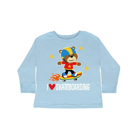 

Inktastic Skateboard I Love Skateboarding Gift Toddler Boy Girl Long Sleeve T-Shirt