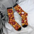 thumbnail image 5 of Hirioo Almond Nuts Pattern Adult Middle Tube Socks Breathable Sock Non-Pilling,Contrasting Color Design, 5 of 6