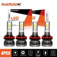 thumbnail image 1 of 4pcs For Chrysler Town & Country 2008-2016 H11 High Low Beam Combo LED Headlight Bulb 6000K White, 1 of 9
