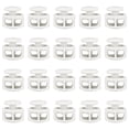 thumbnail image 1 of Uxcell 20 piezas de bloqueadores de cordón de plástico, clip de resorte de doble orificio, cierre de bloqueo elástico para cordones, paracord, blanco, 1 of 7