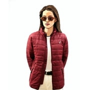 Luckers Women's Ultra Light and Soft Puffer Jacket, Color: Burgundy, Size: Small