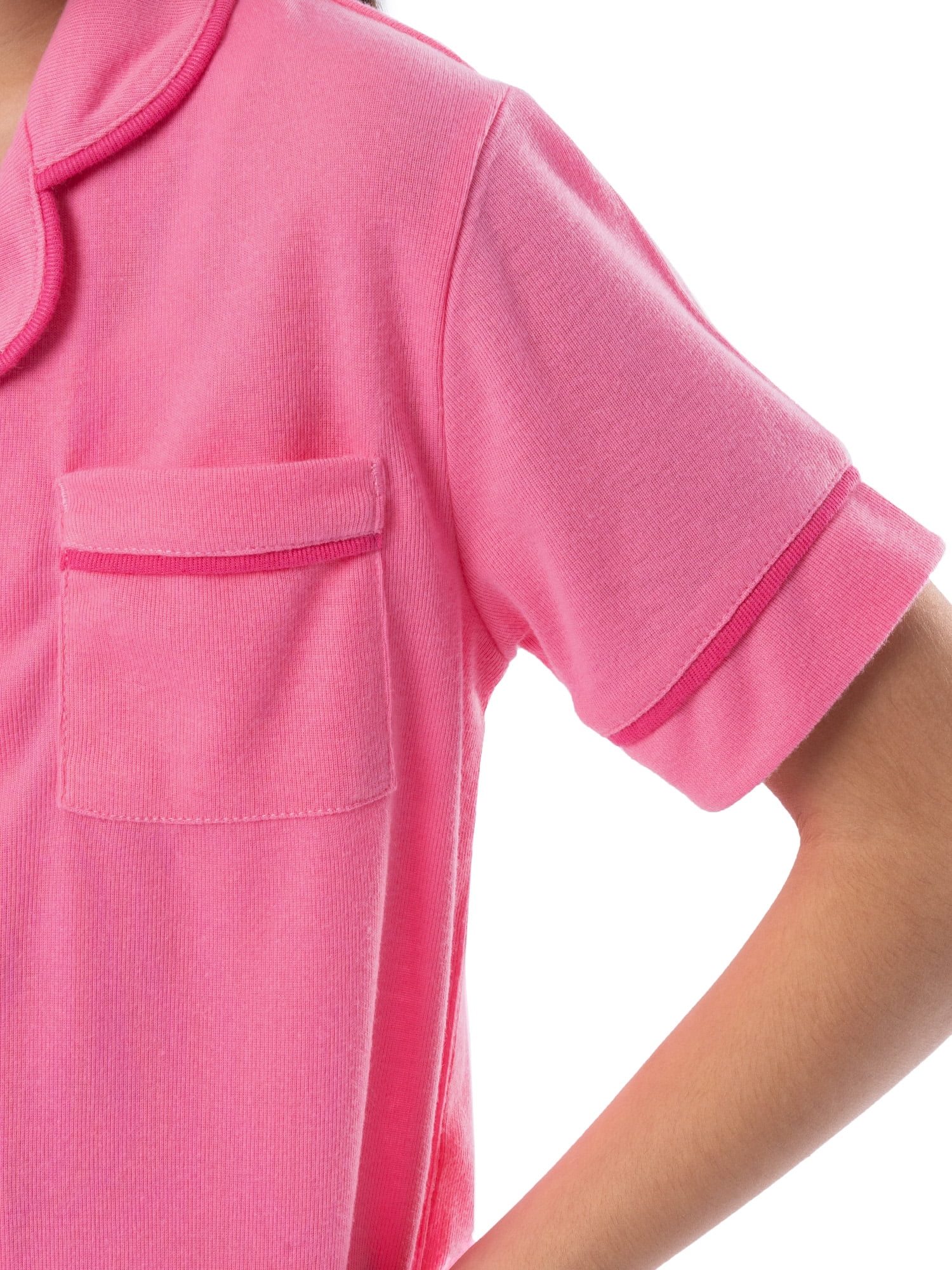 Fruit of the Loom Energize Girl's Loose Fit Short Sleeve Top & Short Pajama Sleep Set, sizes 4-16