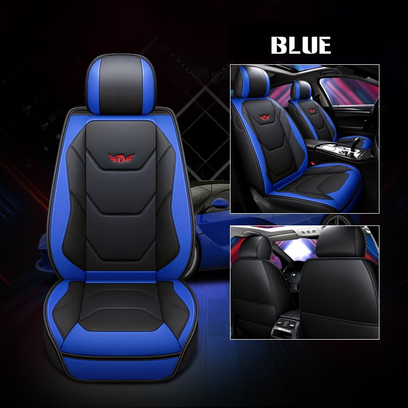 1pc Car Seat Covers Deluxe PU Leather Seat Side Airbag Compatible Front&Rear Seat Cushion Mat