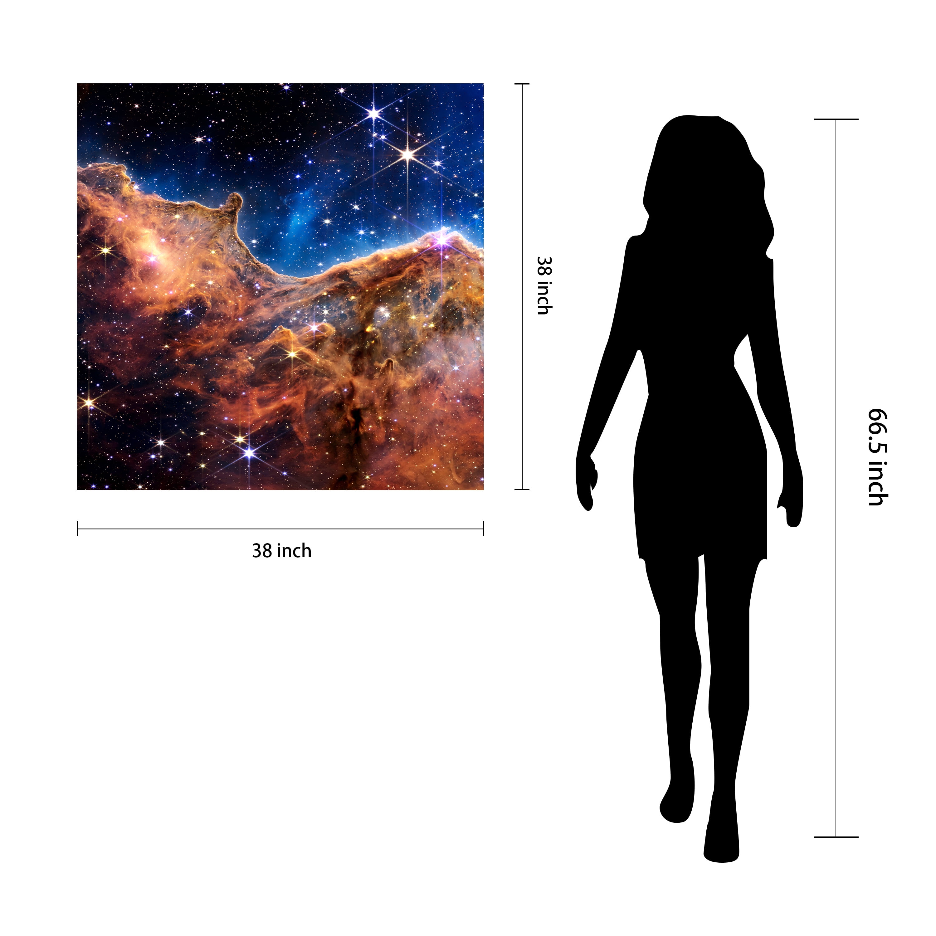 "Mountains of the Carina Nebula I" Frameless Free Floating Reverse Printed Tempered Glass Wall Art