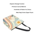 thumbnail image 3 of FORMRS Womens Canvas Tote Bag with Zipper Inner Pocket Shoulder Handbag, Beige Rainbow Clouds, 3 of 7