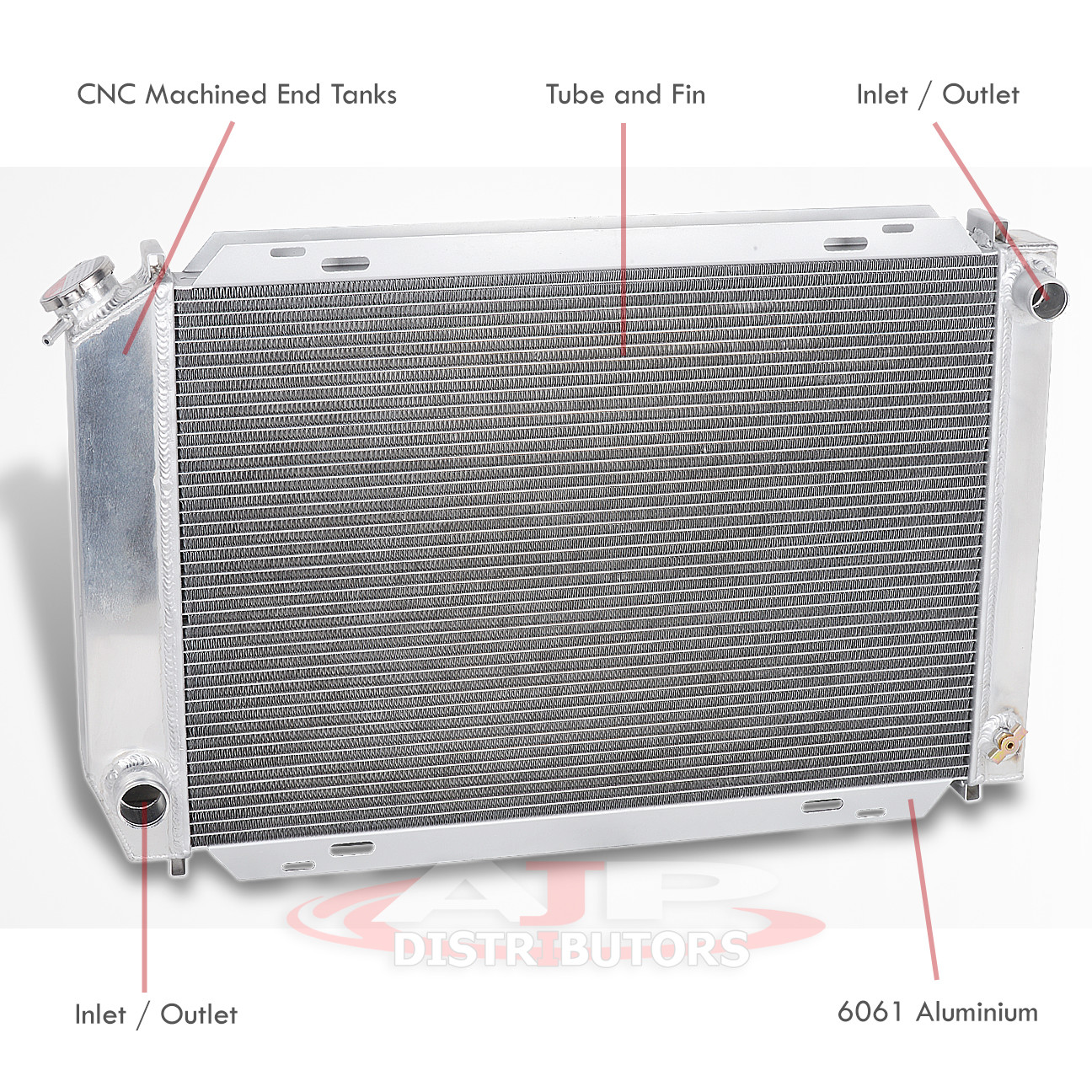 AJP Distributors 3-Row Tri Core Aluminum Radiator Compatible/Replacement For Ford Mustang Fox Body V8 M/T Manual Transmission 1979 1980 1981 1982 1983 1984 1985 1986 1987 1988 1989 1990 1991 1992 1993