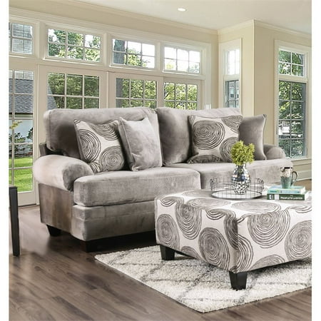 Furniture Of America Sheryl Microfiber Sofa In Gray