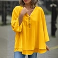 thumbnail image 2 of Plus Size Blouses for Women Casual Long Sleeved Solid Color Ladies Large Size Loose Chiffon Shirt, 2 of 6