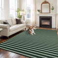 thumbnail image 2 of 8'x10' Area Rugs, Teal Striped Indoor Outdoor Area Rug for Living Room Bedroom, Turquoise Modern Abstract Art Aesthetics Washable Bathroom Rugs Kitchen Floor Carpet Mats Home Decor Aesthetic, 2 of 8