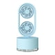 thumbnail image 1 of Blue Ventilador con cabezal móvil de doble cabezal, ventilador recargable ultrasilencioso para dormitorio y hogar, 1 of 5