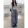 thumbnail image 3 of Pantalones de chándal Y2k para mujer, estilo urbano, estilo BF, de gran tamaño, para correr, estilo tecnológico, estilo Harajuku, estilo vintage, con diseño de paracaídas, 3 of 5
