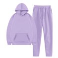 thumbnail image 5 of Valora Women Fashion Outfit Hooded Tracksuit Set with Winter Comfort Casual Sportswear Women’ s Trousers Suit for Everyday Wear Purple 1 XL, 5 of 6