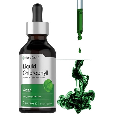 Liquid Chlorophyll | 2 oz | Natural Peppermint Flavor | by Horbaach