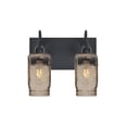 thumbnail image 3 of 2WG-MILO4AM-BK-Besa Lighting-Milo 4 - Two Light Bath Vanity-Amber Glass Color, 3 of 5