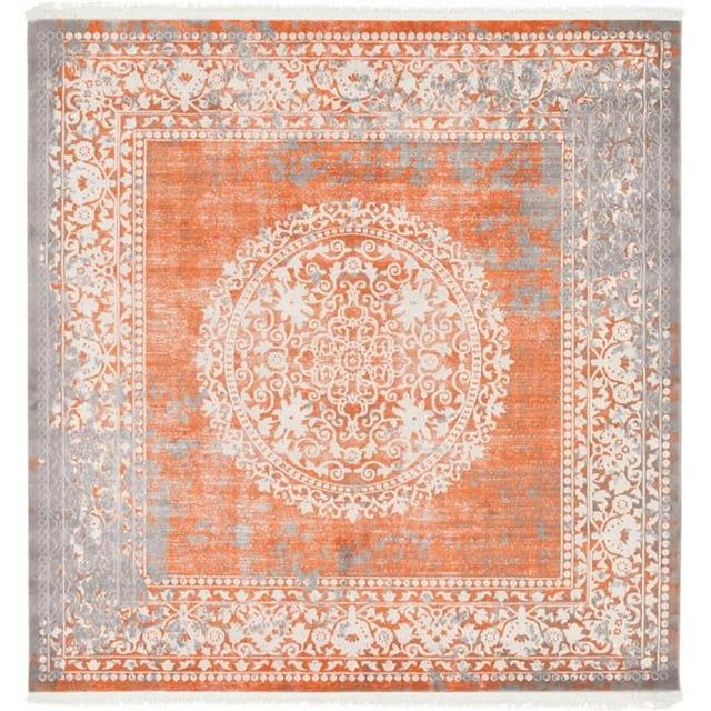 Unique Loom 3131289 8 x 8 ft. Olwen New Classical Square Rug, Terracotta
