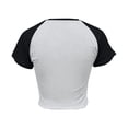 thumbnail image 5 of Bibifish Womens Tee Tops Y2K Chic Slim Fit Short Sleeve Set-In Sleeve T Shirts Crewneck Party Stylish Chic Casual Cute Trendy Tee Tops, 5 of 5