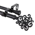 thumbnail image 3 of 13/16" Dia Adjustable 28-48 inch Double Curtain Rod with Goldie Finials - Black,(4771-282), 3 of 3