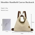 thumbnail image 3 of LHSHID Women Backpack Canvas Shoulder Bag Casual Daypacks Handbag Large Capacity Top Handle Bag Multifunction Tote Bag for Travel Shopping Work Daily Khaki, 3 of 6