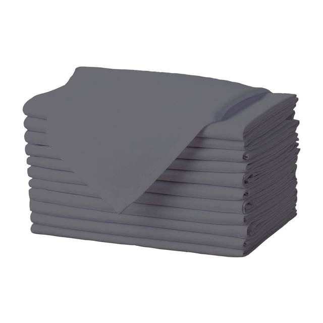 Servilletas de tela Gee Di Moda – Servilletas de cena de carbón de 17 x 17 pulgadas – Juego de 12 servilletas de tela lavables suaves y absorbentes con bordes dobladillos para hotel, restaurante, fies