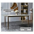 thumbnail image 5 of LeisureMod Zinti Modern Dining Table with 71" Sintered Stone Rectangular Wide Tabletop with Steel Base and Legs for Kitchen and Dining Room in Light Grey, 5 of 10