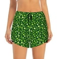 thumbnail image 2 of Xecao's Happy St. Patrick's day for a double-layer running short for women, perfect for gym, tennis, and more, featuring a convenient pocket., 2 of 9