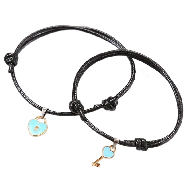 Brazalete de pareja con de corazón Brazaletes para él y para ella Conveniente de usar Ajustado Azul Salvador Parejas Pulseras