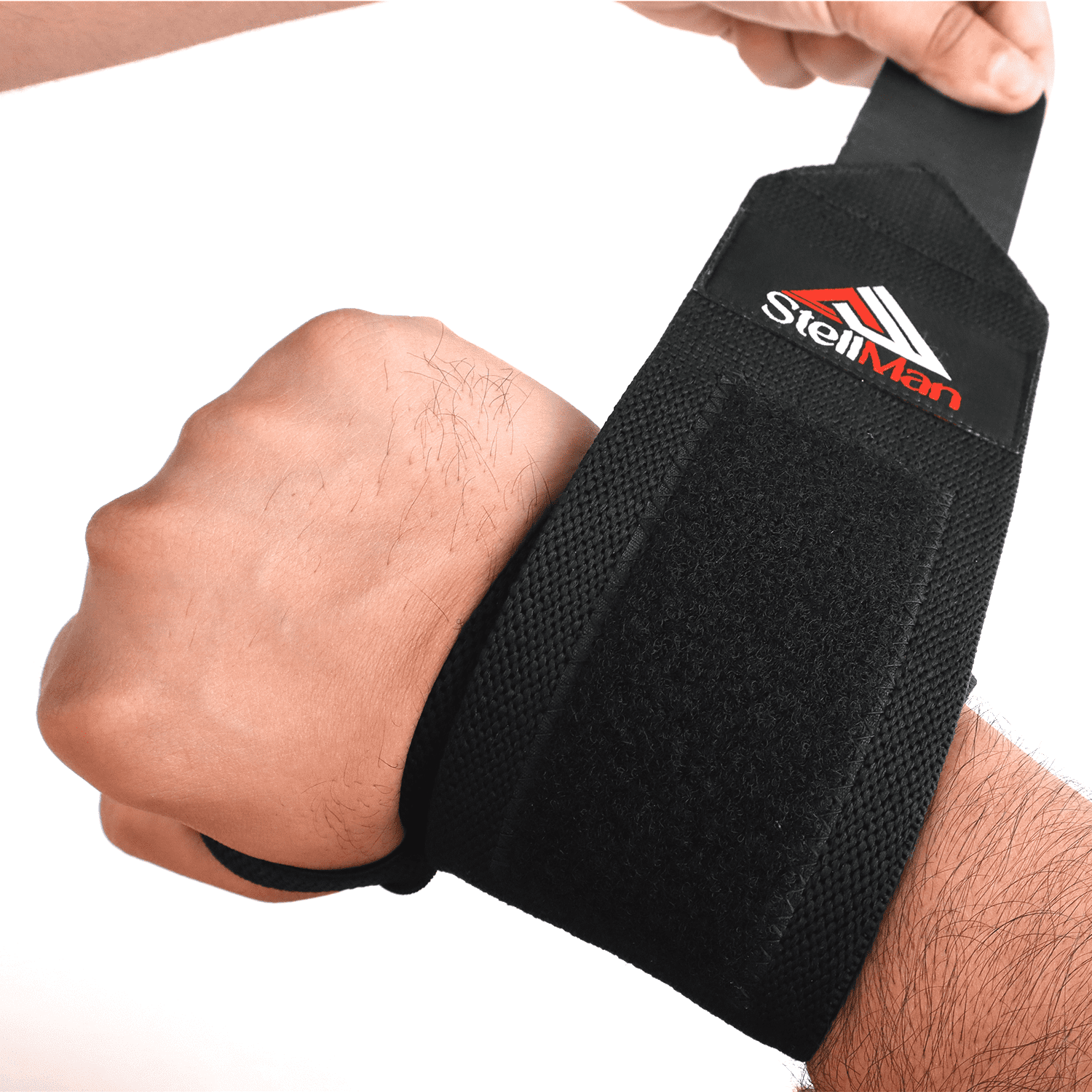 StellMan Wrist Wraps for Weightlifting Gym Training Powerlifting Wrist Support Black