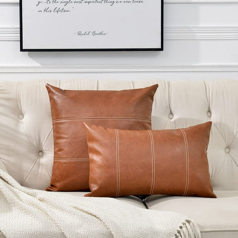 Leather pillow cover discount