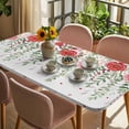 thumbnail image 3 of Pink Spring Floral Table Cloths for 3 Foot Rectangle Tables, Weeping Romantic Flowers Pastoral Patio Waterproof Elastic Fitted Tablecloths, Washable Rectangular Table Cover for Camping, 3 of 8