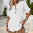 thumbnail image 2 of Yubnlvae Casual V-Neck T-Shirts for Women - Short Sleeve Solid Color Tops (Soft Cotton, Daily Wear Essential) White M, 2 of 6